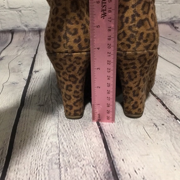 Forever 21 Cheetah print peep toe wedge booties - Picture 6 of 8